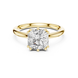 Anillo de compromiso con halo de diamantes de corte Asscher y corte brillante redondo de 2 quilates, cultivados en laboratorio, de oro macizo de 14 quilates, certificado por IGI, moderno, para mujer - Product Image 1