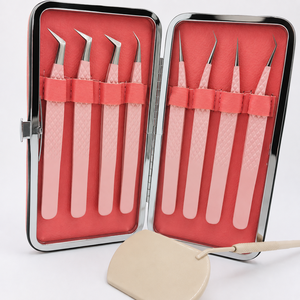 Ensemble de pinces à sourcils en acier inoxydable personnalisées avec embouts inclinés, étui de rangement, durable et écologique pour un usage professionnel - Product Image 5