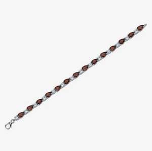 Garnet Teardrop Tennis <b>Bracelet</b> Sterling Silver Gold Pear Shape 13.75 Carat Elegant <b>Red</b> Gemstone Bridal Party Jewelry Gift Her - Product Image 4