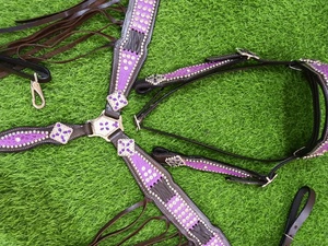 2026 Conjunto de Silla de Montar Western de Cuero Vacuno 100% Hecho a Mano de Alta Calidad, Pintado a Mano, con Cabezada de Una Oreja y Pechopetral con Cuentas A.T - Product Image 2