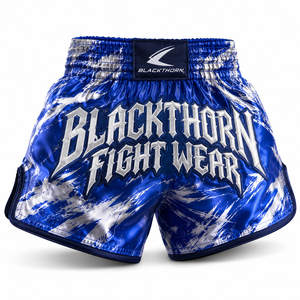 Shorts de sport Muay Thai MMA pour hommes, 100% polyester satiné, séchage rapide et respirant, fermeture à cordon, poches - Product Image 2
