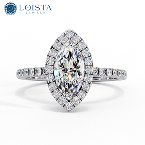 Bague de fiançailles personnalisée en diamant de laboratoire, 2 carats, solitaire marquise, or blanc 14 carats, certifiée IGI, pour femme - Product Image 1