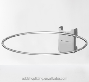 Gancho de exhibición de Slatwall duradero cromado de acero para escaparate y exhibiciones minoristas - Product Image 1