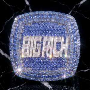 Customize <b>Name</b> Blue Color Moissanite Hip Hop Mens <b>Ring</b> Fine Jewelry 925 Sterling Silver Unique Colored Party Charms - Product Image 2
