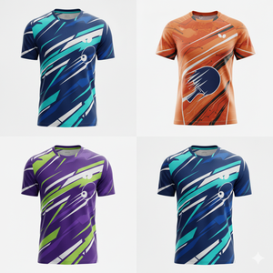 Maillot de tennis de table de haute qualité, séchage rapide, confortable, imprimé par transfert thermique, unisexe pour adultes, logo personnalisé devant et derrière, tissu 180g - Product Image 1