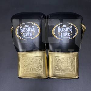 ถุงมือชกมวยหนังวัวแท้คุณภาพสูงแบบผูกเชือก ยี่ห้อ No Boxing No Life  บุหนา 4 ชั้น ระบายอากาศได้ดี เหมาะสำหรับคิกบ็อกซิ่ง - Product Image 3