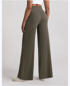 Pantalones anchos holgados de cintura alta con cordón para mujer al por mayor, joggers casuales sueltos con logo personalizado - Product Image 2