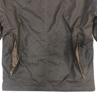 Veste coupe-vent marron pour homme avec fermeture à boutons, capuche, coupe classique, en toile cirée imperméable, idéale pour la chasse en automne