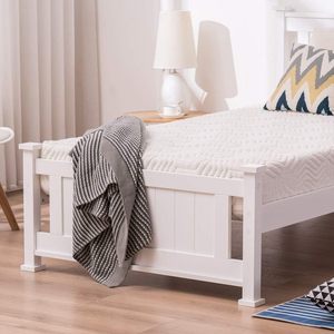 Wholesale Modern White Solid Wood <b>Twin</b> Kid's <b>Bed</b> <b>Frame</b> Minimalist Single <b>Bed</b> | Pindel Handicraft - Product Image 2