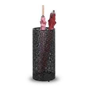 White Metal <b>Umbrella</b> Stand for Entryway Freestanding Hollow Geometric Design <b>Umbrella</b> Holder With Rust-Resistant Finish On Sale - Product Image 2