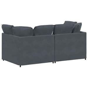 Sofá Modular Extra Grande en Terciopelo Gris Oscuro, Metal y Espuma, Muebles para Sala de Estar - Product Image 6
