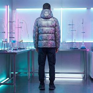 Chaqueta Acolchada Translúcida Informal para Hombre, de Poliéster/Algodón, con Relleno Visible, Cuello Alto, con Capucha, Estilo Urbano, para Otoño - Product Image 6