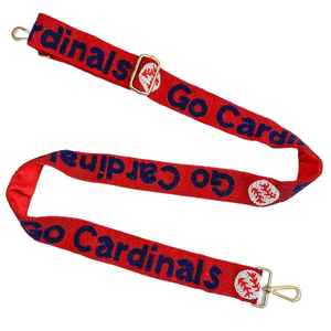 Newly Go Cardinals Beaded Purse Strap Beld <b>Red</b> Blue Trendy Embroidery Fancy Rectangular Shape Durable Sports Accessory for Bags - Product Image 1