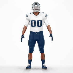 Uniforme de football américain personnalisé pour hommes, maillot d'équipe sublimé vert olive et blanc, short de haute qualité, maille respirante 100% polyester - Product Image 6