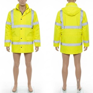 Men <b>Hi</b> <b>Vis</b> Workwear <b>Jacket</b> 300 GSM Polyester Oxford Waterproof Reflective Safety Coat Custom Heat Transfer Logo <b>Yellow</b> Workwear - Product Image 1