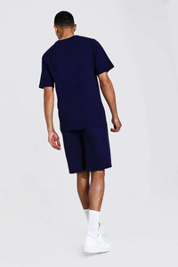 2026 New arrived Summer Printed Shorts & Shirt <b>Set</b> Custom 300 Gsm Oversized Cotton <b>Linen</b> Plain t Shirts and Shorts <b>Sets</b> For Men - Product Image 3