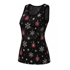 Débardeur de Noël confortable pour femme avec imprimé cadeau festif, tissu respirant et forme confortable - Product Image 4