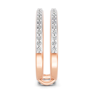Hermoso y Elegante Anillo de Oro Sólido de 18k, Anillo Nexa Guard, Anillo de Lujo de Doble Hilera con Corte Redondo, Diamante Cultivado en Laboratorio, Banda Abierta, Anillo de Compromiso y Boda - Product Image 4