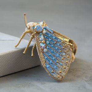Premium Fashion Embroidery Beaded Brooch <b>Pin</b> for Dresses Scarves and <b>Hats</b> - Product Image 2