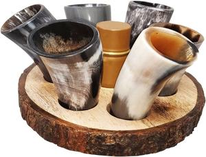 Cuerno para Beber de Alta Calidad con Soporte de Madera, Hecho a Mano, de Cuerno de Vaca, Buey o Búfalo, Estilo Vikingo Rústico Nórdico, Artículo de Colección - Product Image 3