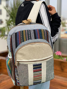 Nouveau design de sacs pour ordinateur portable en chanvre sacs à dos durables nouveauté jute avec coton unisexe multi-usages sacs à dos de voyage - Product Image 2