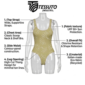 Maillot de bain une pièce pour femme, coupe ajustée, bretelles larges, personnalisé - Product Image 2