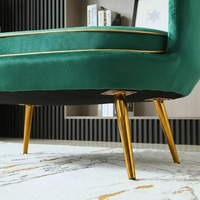 Canapé d'angle modulable de luxe deux places en velours avec pieds en métal, le plus vendu pour salon