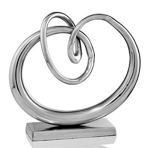 Modern Handmade Aluminum Sculpture Abstract <b>Figurative</b> Art Figurine Tabletop Decor for Living Room Balcony Wedding Baptism - Product Image 1