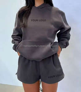 Pantalones Cortos Deportivos de Felpa de Algodón con Logotipo Personalizado de Alta Calidad, Talla Estadounidense, para Mujer - Product Image 1