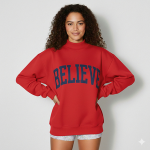 Sweat-shirt à col montant pour femme, classique, uni, à manches longues, avec logo personnalisé, tissu respirant et ajustable - Product Image 5