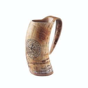 Auténtica Taza de Cuerno de Búfalo Hecha a Mano, Taza de Cuerno para Beber, Grabada a Mano, para Cerveza/Vino/Leche - Product Image 2