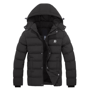 <b>Lightweight</b> <b>Men's</b> Casual Puffer <b>Jacket</b> Regular Length with Zipper Closure Winter Warm Plain Dyed Puffer <b>Jacket</b> - Product Image 1