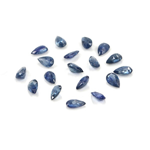 Saphirs bleus naturels non traités, taille poire 3x5mm, pierres précieuses de saphir bleu naturel facettées pour la création de bijoux - Product Image 3