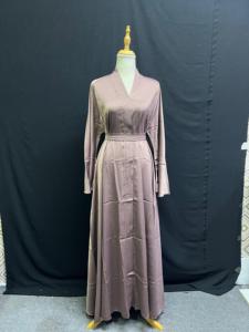 Wholesale Vintage Umbrella Abaya Polyester Handmade Sequined Maxi Full Flare Evening Party <b>Dress</b> V Neck Long Sleeve Anti-Pilling - Product Image 5
