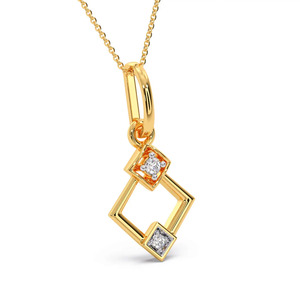 Collar con Colgante de Diamante en Forma de Rombo Geométrico Calado - Product Image 2