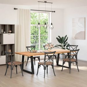 Gambe del tavolo da pranzo a forma di V nere 2 pezzi 31.5 "x(28.3 '-28.9") gambe per mobili in acciaio - Product Image 2