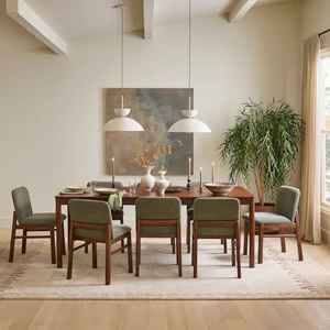 Chaise de salle à manger haut de gamme en teck massif avec coussin rembourré, fournisseur de mobilier contemporain pour hôtels et restaurants - Product Image 2