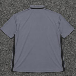 เสื้อเชิ้ตแขนสั้นสีเทาสำหรับผู้ชาย ผ้าโพลีเอสเตอร์/คอตตอนเจอร์ซีย์ สีพื้น สไตล์ลำลอง ทรงปกติ ระบายอากาศได้ดี มีตัวเลือกแบบสั่งทำพิเศษ - Product Image 2
