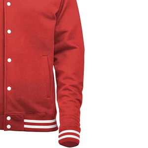 Veste universitaire rouge et blanche pour homme, en coton mélangé de qualité supérieure, veste de style Letterman, boutons pression, vêtements d'extérieur personnalisés OEM - Product Image 3
