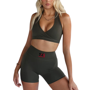Ensemble soutien-gorge de sport haute performance et short respirant à séchage rapide, extensible dans les 4 sens, pour le yoga et le fitness, pour femme - Product Image 6