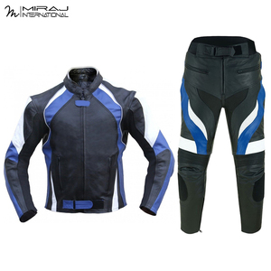 Traje de Motociclismo de Cuero de Alto Rendimiento en Color Azul y Negro para Pilotos de Carreras, Diseño Transpirable y Protector, Trajes Deportivos para Hombre - Product Image 3