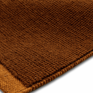 Tapis bouclé tissé à la main Flame, couleur safran orange, en laine, tapis artisanal de Mirzapur, tapis de sol texturé fait main - Product Image 4