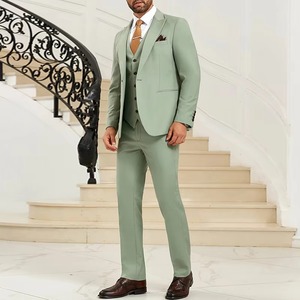 Traje de hombre de dos piezas de talla grande con impresión digital personalizada, abotonadura sencilla, abrigo de un botón de tela de estambre y pantalón con cremallera. - Product Image 4