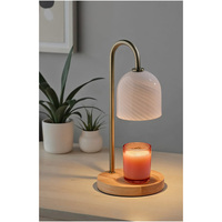 Lámpara Calentadora de Velas Eléctrica Premium para el Hogar, con Calor Ajustable, Cuerpo de Metal, Elegante Pantalla de Vidrio, Uso Interior/Exterior