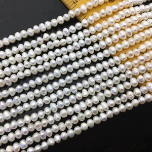 Perlas Naturales de Agua Dulce Blancas de 3.5-4mm, Perlas Sueltas Tipo Semilla de Patata, Alto Brillo, para Fabricación de Joyería, Venta al Por Mayor - Product Image 1