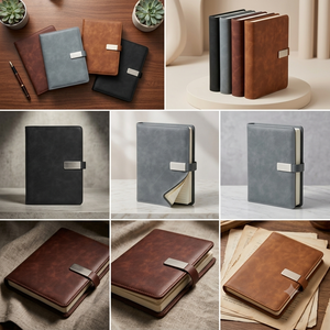 Aurelux <b>A5</b> Premium PU Leather Magnetic Plate Notebook Multicolor Business <b>Diary</b> with Custom Logo for Executive Office Use 80 GSM - Product Image 4