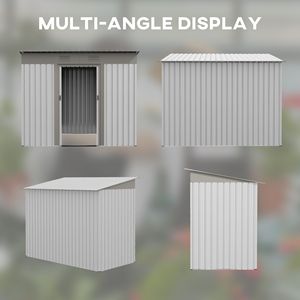 Casetta da Giardino in Metallo 2,13m x 1,07m Facile da Montare con Doppie Porte Bloccabili, Ventilazione, Colore Argento, Struttura in Acciaio per Deposito Sicuro all'Aperto - Product Image 4