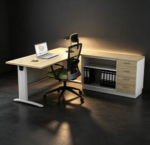 Bureau d'ordinateur exécutif moderne et durable, autoportant, avec plateau en bois, design contemporain, espace de travail de 6 pieds, pour bureau commercial et DIY - Product Image 4
