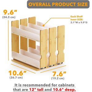 Organizzatore Estraibile per Spezie in Bambù Resistente, Porta Spezie Scorrevole Verticale per Armadietti della Cucina e Dispensa - Product Image 3