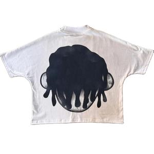 เสื้อครอปโอเวอร์ไซส์ผ้าฝ้าย250 100% น้ำหนักเบาเสื้อครอปโอเวอร์ไซส์ทำจากผ้าฝ้ายทำให้ฟิตเนสพิมพ์ลาย - Product Image 2